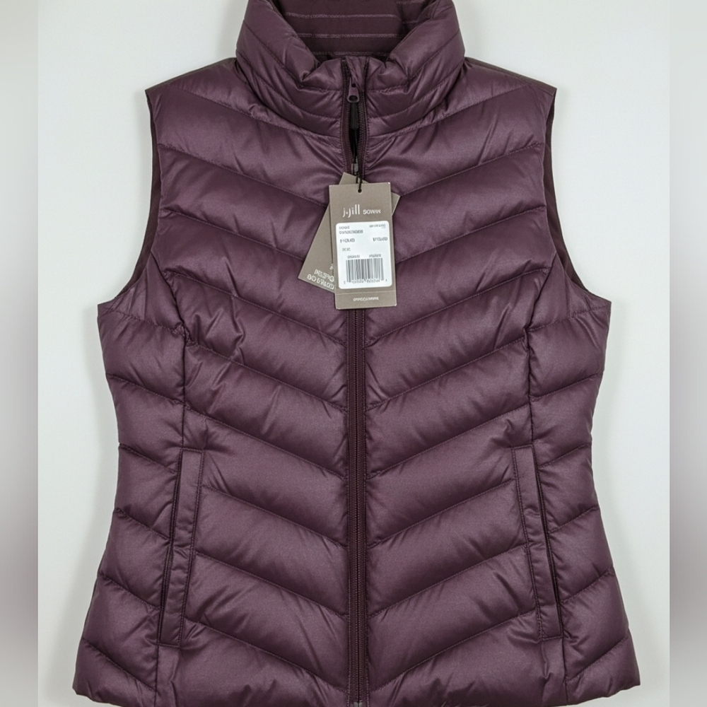 NWT J. Jill Spiced Wine Down Puffer Vest XS